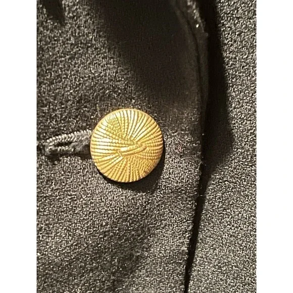 Vintage Blazer Suit Coat Jacket Embroidered Gold Leaf Thread with Pearl Accent - Picture 7 of 9
